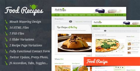 Food Recipes HTML Template Latest Version Themeprison