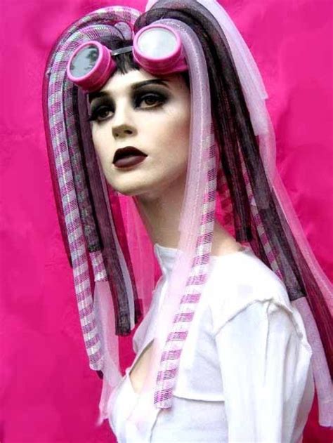 Purple Dreads Dread Falls Gothic Hairstyles Goth Hair Cybergoth Metallic Pink Pink Accents