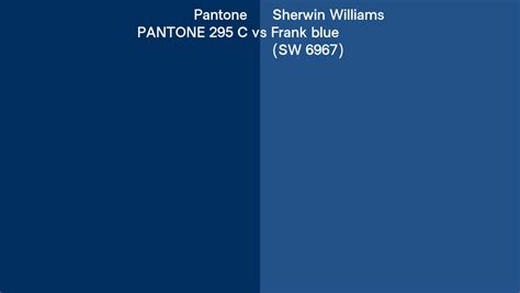 Pantone 295 C Vs Sherwin Williams Frank Blue Sw 6967 Side By Side