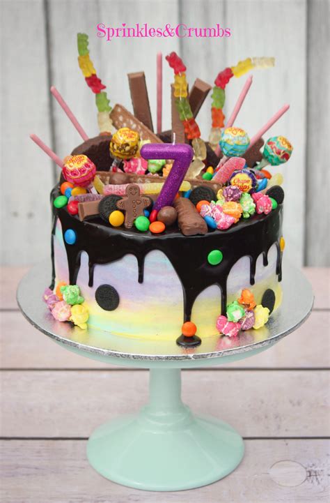 Here is the happy birthday chocolate cake with name edit option, you can write any name in it. Rainbow candy drip cake pale frosting paired with crazy ...