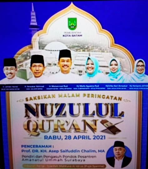 Malam Peringatan Nuzulul Quran Kota Batam Tahun 2021 Hnewsid