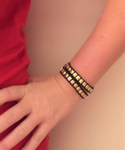 Multi Wrap Gold Bead Bracelet Leather Bracelet Multistrand Etsy