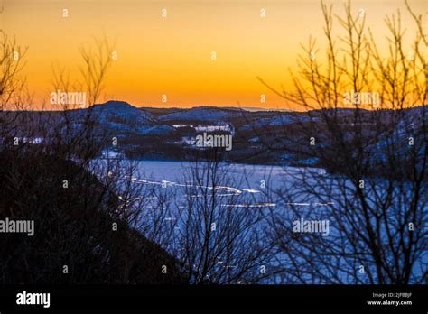 Norway Lapland County Of Finnmark Bjornelvdalen The Langfjorden At