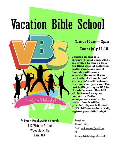 Vacation Bible School 2016 St Pauls Presbyterian Church Woodstock Nb