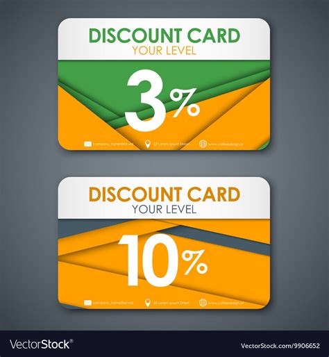 Discount Cards In Style Of Material Design Vector Image