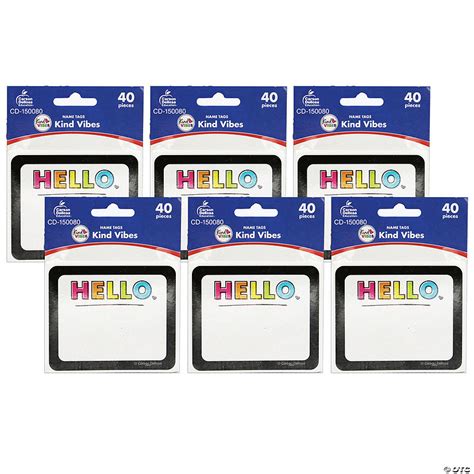 Carson Dellosa Education Kind Vibes Name Tags 40 Per Pack 6 Packs