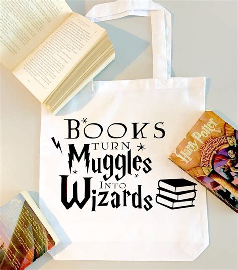 Books Turn Muggles Into Wizards Harry Potter Tote Bag Book