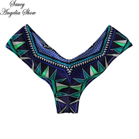 Saucy Angelia Women Swimwear 2019 Blue Print Separates Swimsuit Bathing