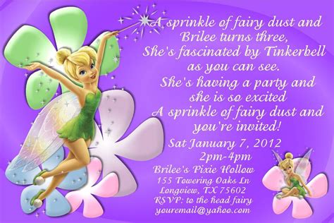 Tinkerbell Invitation Template Free Best Of Tinker Bell Invitations