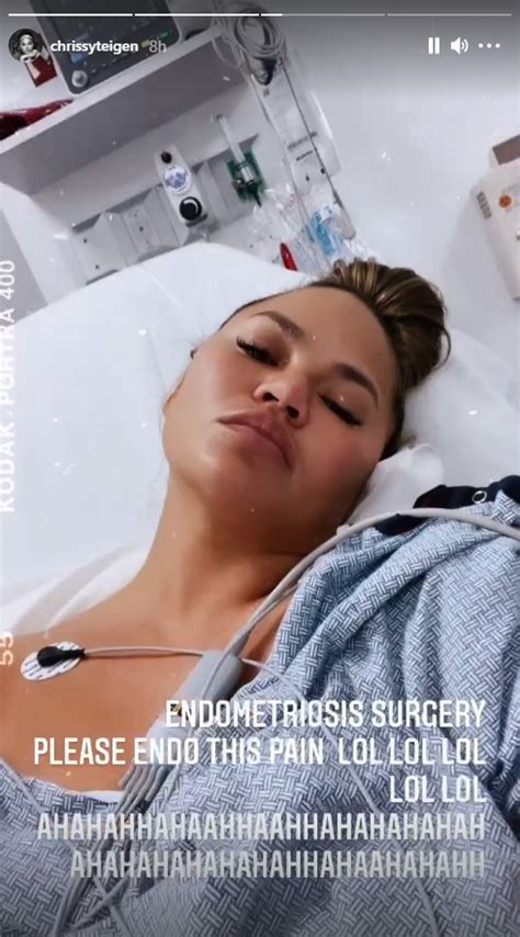 Chrissy Teigen Shares Selfie From Hospital Bed As She Prepares For Endometriosis Surgery