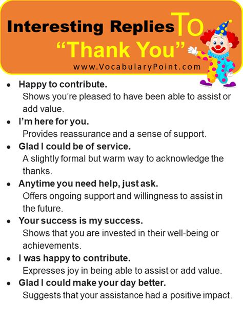 125 Best Replies To Thank You Formal Informal And Funny Vocabulary Point