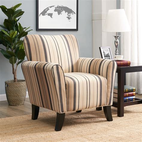 Falzarano armchair in farmhouse woven linen denim blue stripe. Copper Grove Lassen Brown and Black Stripe Arm Chair ...