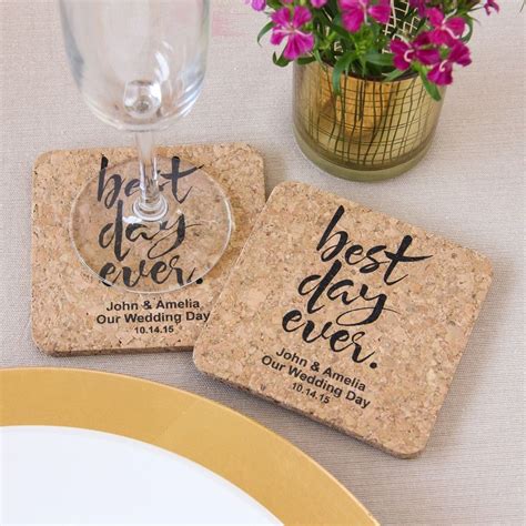 Personalized Wedding Cork Coasters Wedding Coasters Favors Cork