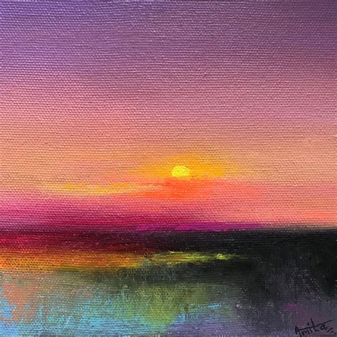 Sunset Sky Painting Sunset Painting Sunset Art Galaxy Painting Galaxy