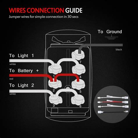 Wiring a light bar switch can seem like an intimidating task but it's actually quite the opposite and you can have all the wiring done under 5 minutes. MICTUNING Momentary LASER Rocker Switch LED Light 7pin ...