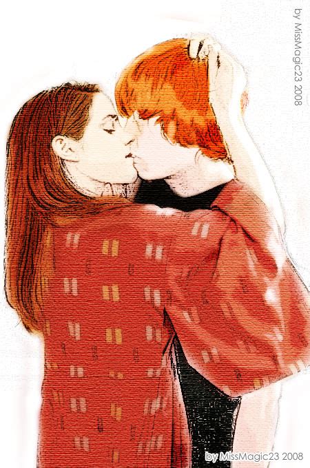 Ron And Hermione Kiss By Missmagic23 On Deviantart