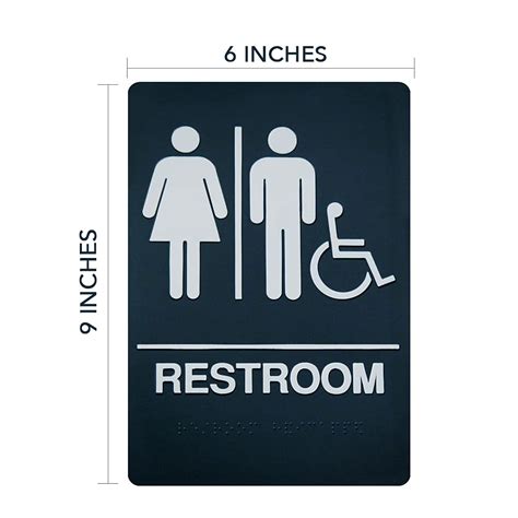 Corko Signs Unisex Braille Restroom Sign Bathroom Sign With Double