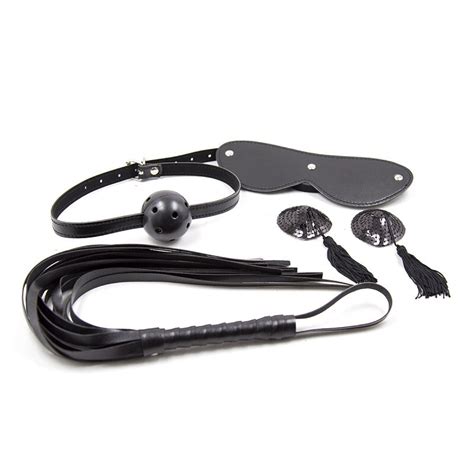 New Set Pu Leather Bondage Restraint Mask Whip Exotic Accessories Tool