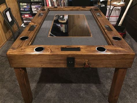 Gaming Table With Monitor For Digital Maps Woodworking Gaming Table