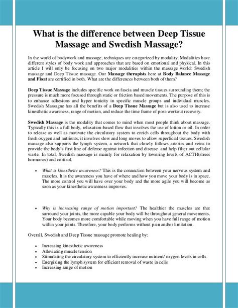 What Is The Difference Between Deep Tissue Massage And Swedish Massage