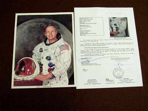 Neil Armstrong Apollo 11 First On The Moon Signed Auto Nasa Litho Photo