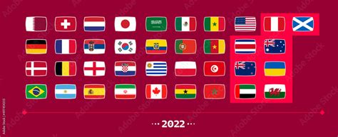 all flags of the countries in the 2022 soccer world cup n qatar obraz na płótnie plakat