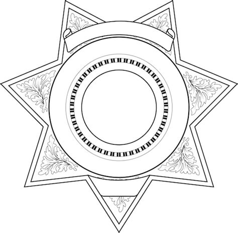 Blank Editable Sheriff Badge Svg Dxf Tool Path For Cnc Etsy