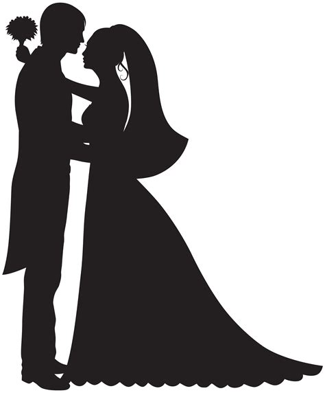 Bride And Groom Silhouette Wedding Clipart At Getdrawings Free Download