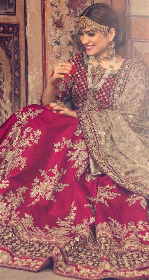 Pakistani Bridal Dresses In Red And Gold Colors 2024 2025 Fashioneven