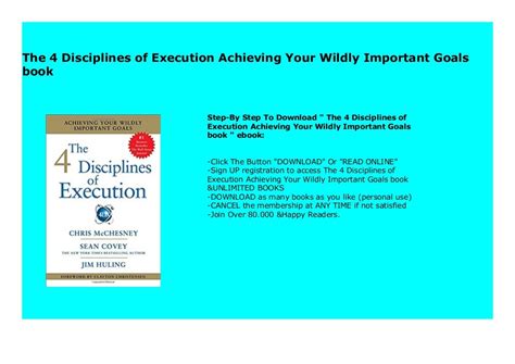 The 4 Disciplines Of Execution Achieving Your Wildly Important Goals