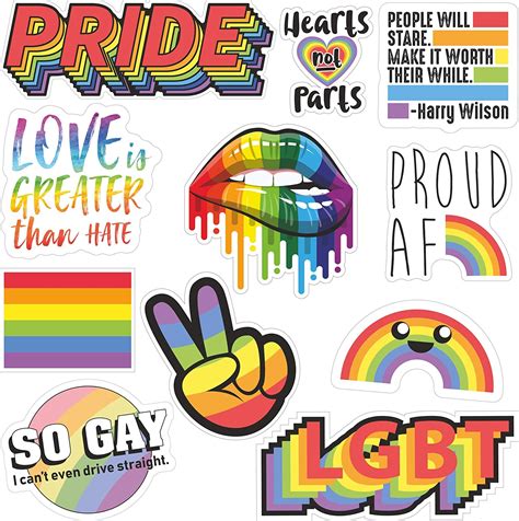 Lgbt Pride Sticker Set Gay Pride Accessories Including 11 Rainbow