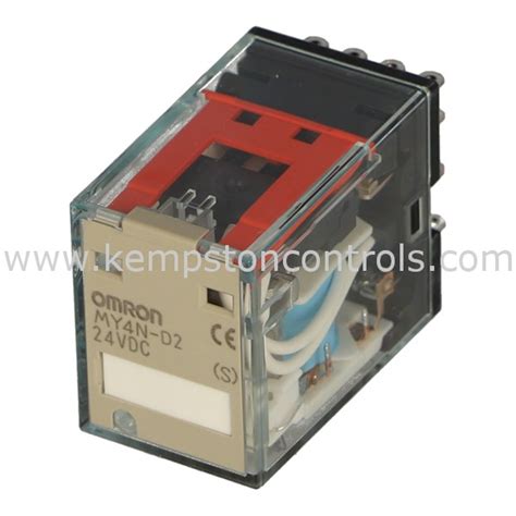 Omron My4n D2 24dcs Relay Plug In 24vdc 5a 14 Pin 4pdt Led