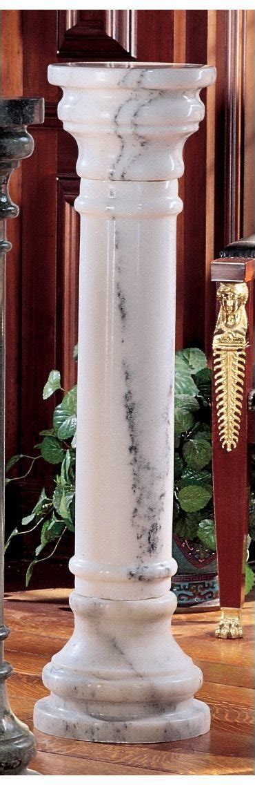Xoticbrands 40 Large White Solid Marble Column Pedestal Stand