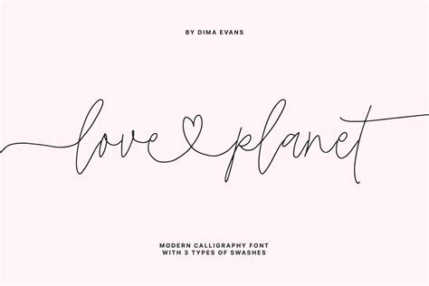 Love Planet Heart Swashes Script Stunning Script Fonts Creative