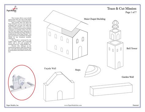 California Mission Trace & Cut (No Kit Mission) - Paper Model Project