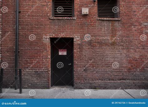 Alley Entrance Backside Of Brick Building Stock Photo Image Of Post