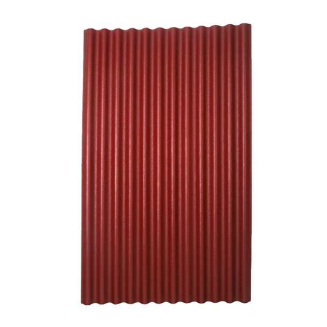 Ondura 6 Ft 7 In X 4 Ft Asphalt Corrugated Roof Panel In Red 153