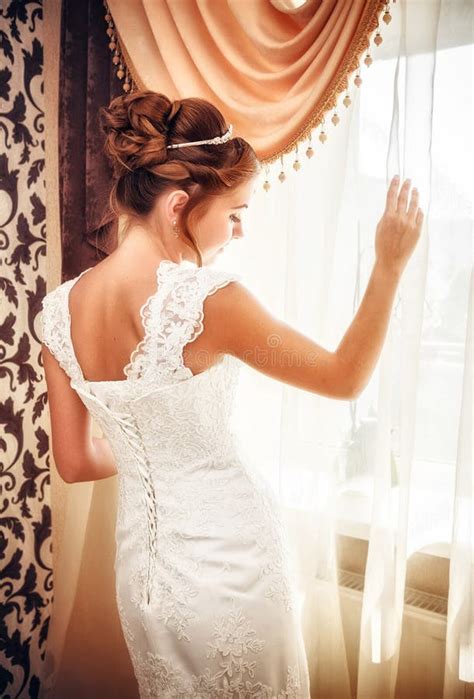 Beautiful Bride In Her Wedding Day Stock Image Image Of Looking