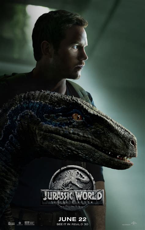 Chris Pratt Blue Stand Ready On An Awesome New Poster For JURASSIC