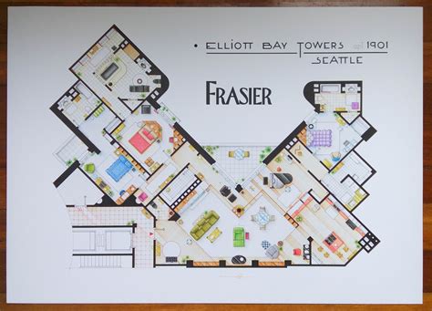 Frasier Cranes Apartment Floorplan From By Tvfloorplansandmore
