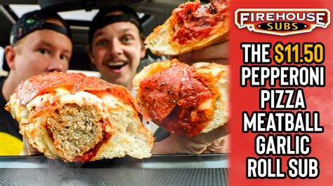 Eating Firehouse Subs 1150 Pepperoni Pizza Meatball Sub On A Garlic