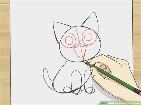 Draw the cat's face in a typical anime style with bigger than normal eyes and. How to Draw Anime Cats: 6 Steps (with Pictures) - wikiHow