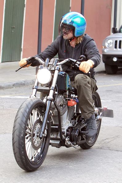 Brad pitt's motorcycle collection is his hobby. Brad Pitt Photos Photos - Brad Pitt Rides His Custom ...