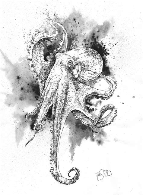 Octopus Pen And Ink Drawing Handmade Original Artwork And Etsy