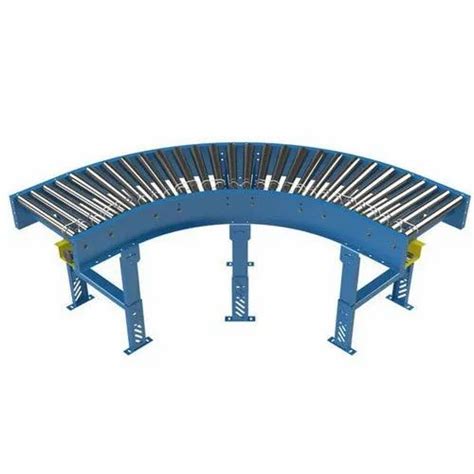 Tanvi Engiplast Stainless Steel 90 Degree Curved Roller Conveyor For