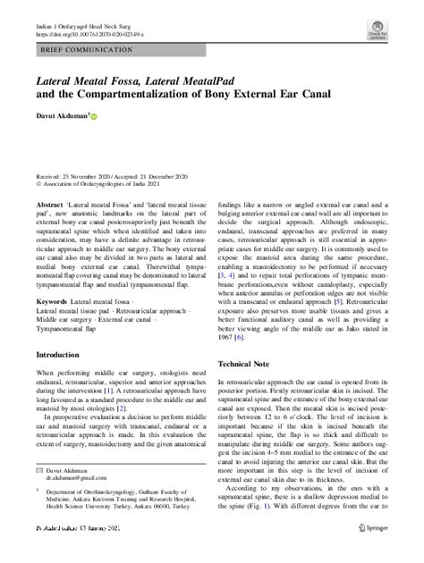 Pdf Lateral Meatal Fossa Lateral Meatalpad And The