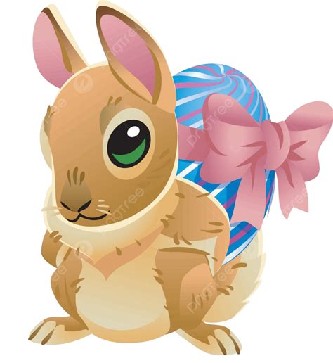 Cute Easter Bunny With Egg Illustration On White Background Vector