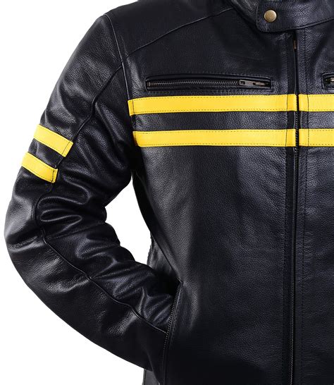 Motorcycle Leather Jackets For Men Black Moto Riding Racing Cafe Racer