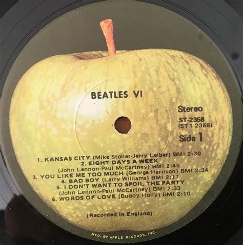 Beatles The “beatles Vi” Vintage Lp Usa Apple Label Record