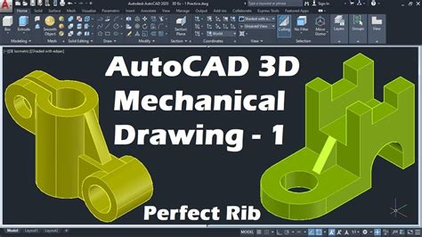 Autocad 3d Mechanical Drawing Tutorial 1 Youtube